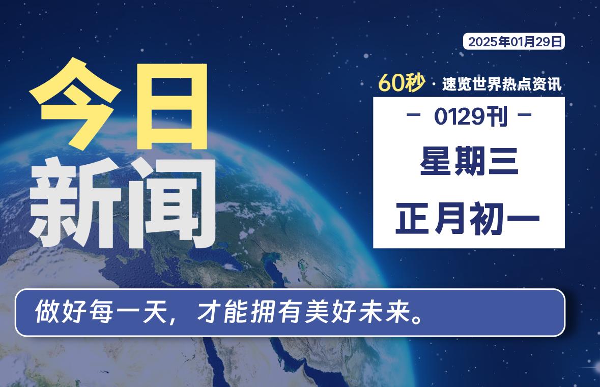 01月29日，星期三，每天60秒读懂全世界-KK9小站