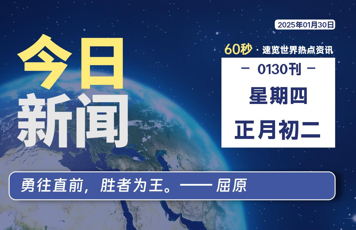 01月30日，星期四，每天60秒读懂全世界-KK9小站